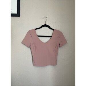 Lululemon Align T Shirt Size 4 Pink Clay Short Sleeve V Neck Buttery Soft